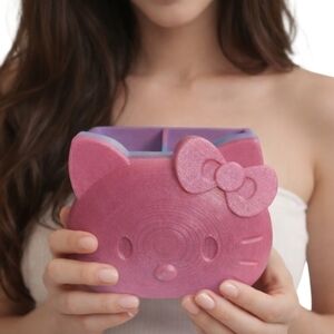 3D Printed Hello Kitty Desk Organizer,  Pen Holder, Cosmetic Brush Organizer